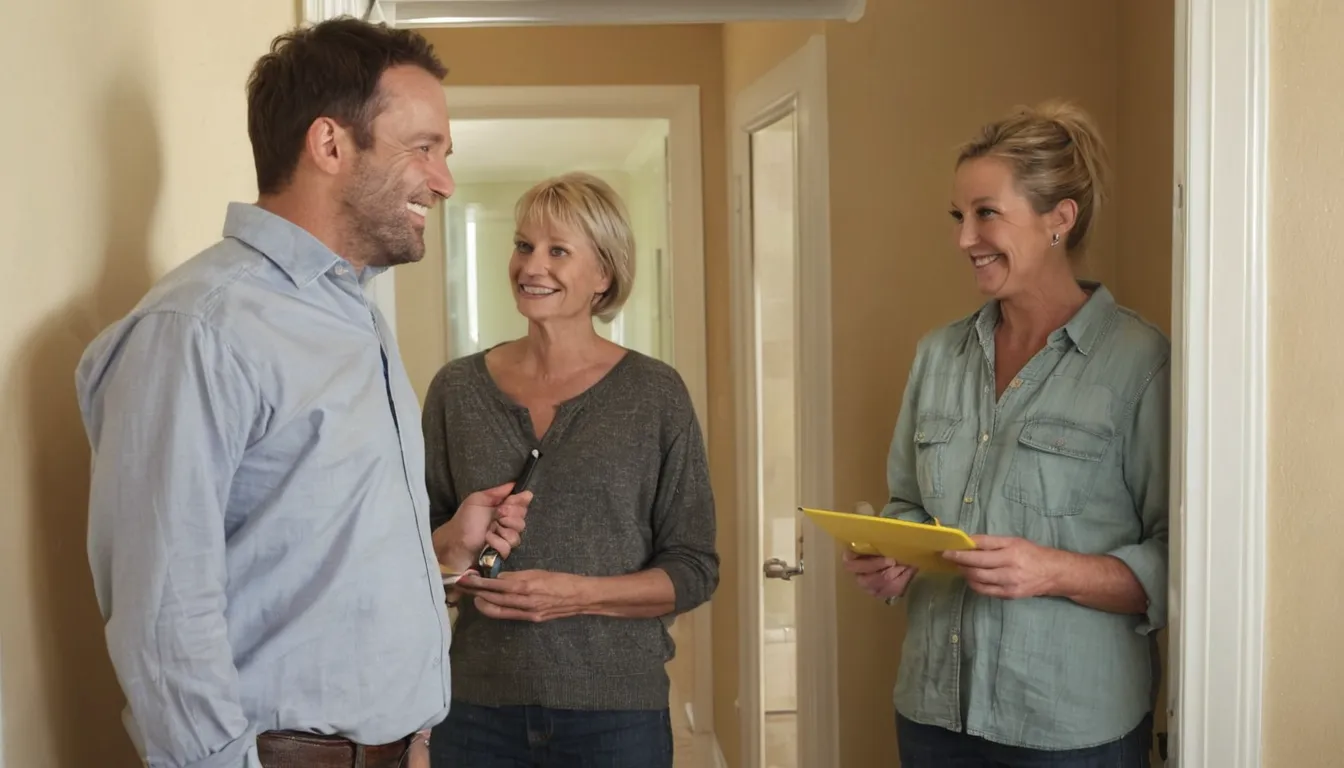 A provider reviewing bathroom measurements with a homeowner in the Green area